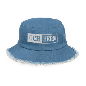 Och Herm Ausgefranster Jeans-Fischerhut